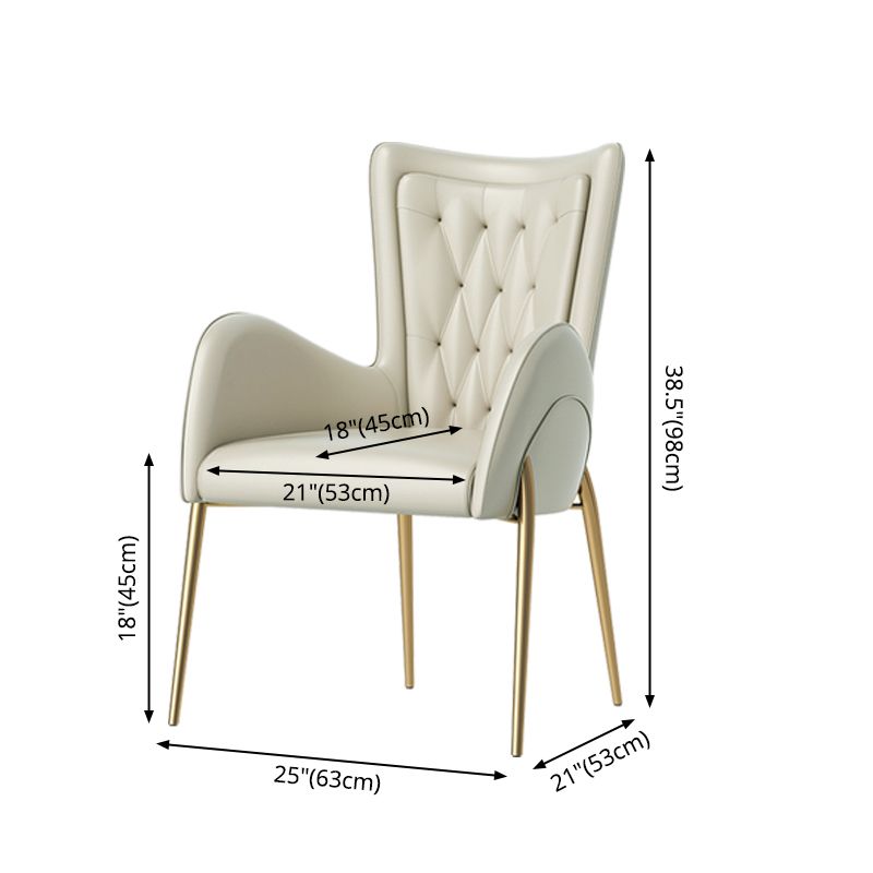 Leather and Velvet Dining Chairs Glam Style High Back Dining Arm Chair Clearhalo ' kitchen&dining_furn' 'Dining Chairs' 'Dining Tables & Seating' 'dining_chair' 'furn' 'furn_dining_chair' 'Furniture' 'furniture_dining_chair' 'Kitchen & Dining Furniture' 'kitchen' 1200x1200_90965585-9a6b-4b65-9b9a-85dd41cc5021