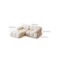 37" Wide Contemporary Sofa Fabric Tufted White Standard Seating