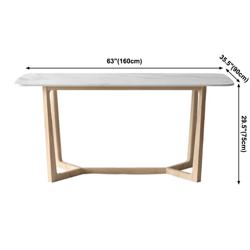 Simplicity Rectangle Dining Room Table Sintered Stone Table with Trestle Base Clearhalo ' dining_table' 'Dining Tables & Seating' 'Dining Tables' 'furn' 'furn_dining_table' 'Furniture' 'furniture_dining_table' 'Kitchen & Dining Furniture' 'kitchen&dining_furn' 'kitchen' 'kitchen_dining_table' 1200x1200_9096e2a7-1489-4ddd-8d82-0b8f09cef0bf