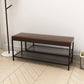 12.6 Inch Wide Seating Bench Modern Metal Cushioned Entryway Bench Clearhalo 'Benches' 'Chairs & Seating' 'furn' 'furn_benches' 'Furniture' 'Living Room Furniture' 1200x1200_90975a90-cd77-49b8-8cfe-d6b27740b347