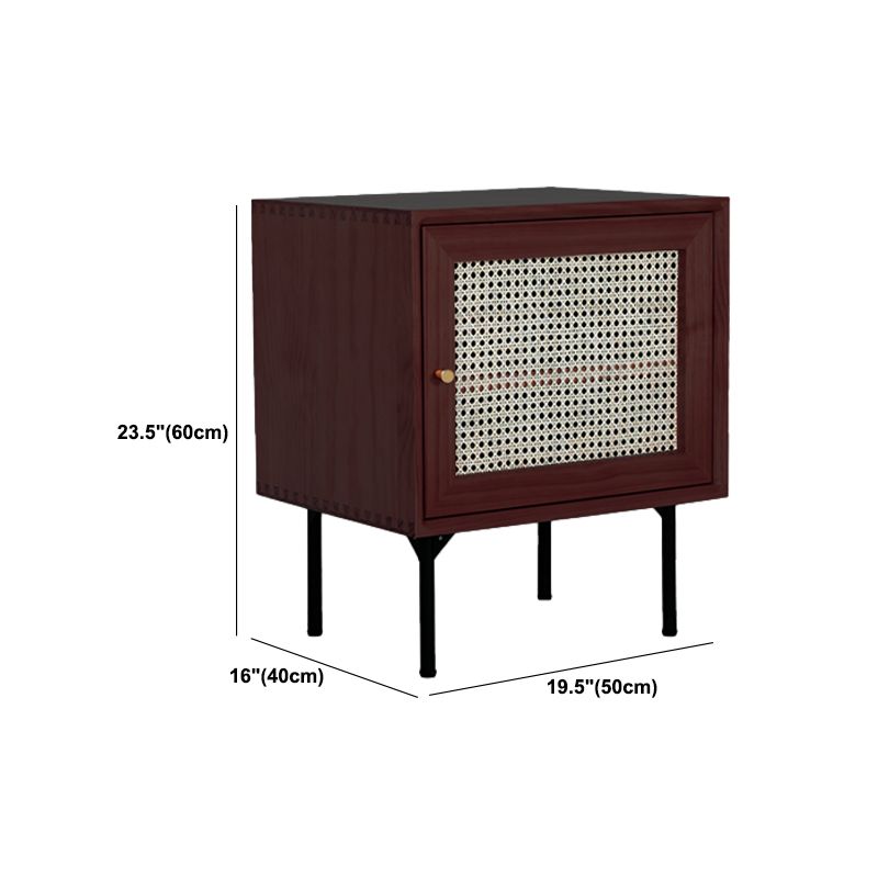 Contemporary Lower Shelf Nightstand Wooden Bedside Cabinet for Bedroom