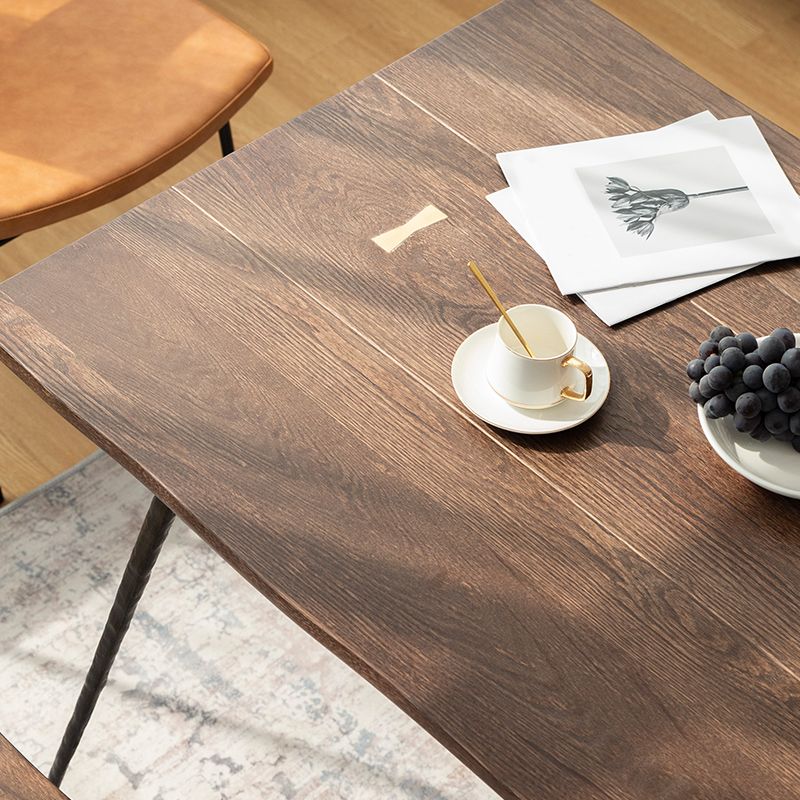 Oak Solid Wood Dining Table Industrial Rectangle Dining Table with 4 Legs Clearhalo ' dining_table' 'Dining Tables & Seating' 'Dining Tables' 'furn' 'furn_dining_table' 'Furniture' 'furniture_dining_table' 'Kitchen & Dining Furniture' 'kitchen&dining_furn' 'kitchen' 'kitchen_dining_table' 1200x1200_9098cc5c-8893-4171-97cc-9c489e8524f3