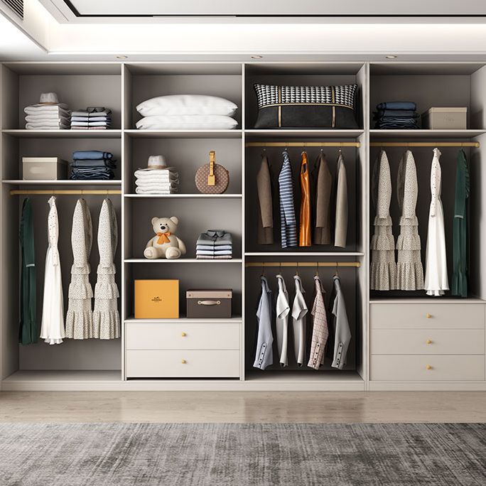 Hinged Wardrobe Closet White Engineered Wood Wardrobe Armoire Clearhalo 'Armoires & Wardrobes' 'armoires_wardrobes' 'Bedroom Furniture' 'furn' 'furn_armoires_wardrobes' 'Furniture' 1200x1200_90996d1d-d58f-4347-832a-c8d30332831f