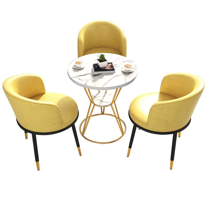 Juego de mesa de comedor de piedra blanca 1/2/4 piezas de comedor moderno