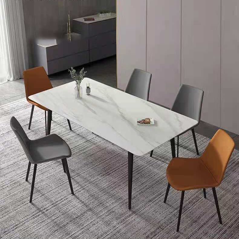 Industrial Style Home Sintered Stone Dining Table Rectangle Table with Metallic Base Clearhalo ' dining_table' 'Dining Tables & Seating' 'Dining Tables' 'furn' 'furn_dining_table' 'Furniture' 'furniture_dining_table' 'Kitchen & Dining Furniture' 'kitchen&dining_furn' 'kitchen' 'kitchen_dining_table' 1200x1200_909b1b72-9e6c-4fe3-9393-2f676a5f0f6b