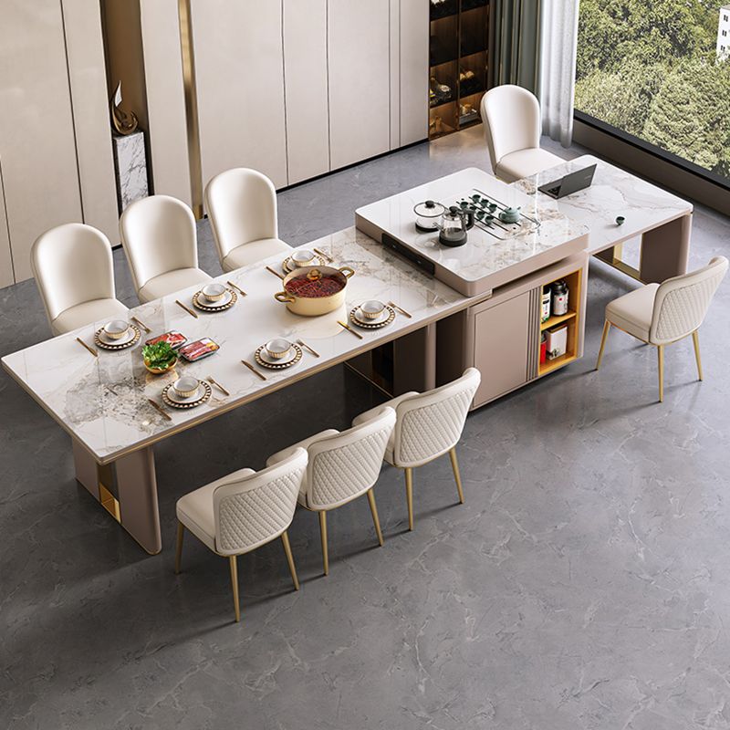 Sintered Stone Dining Table Modern Rectangle Dinner Table for Dining Room Clearhalo 'Dining Tables & Seating' 'Dining Tables' 'dining_table' 'furn' 'furn_dining_table' 'Furniture' 'Kitchen & Dining Furniture' 1200x1200_909b8412-0c29-44b2-a7ca-e5001d661c50