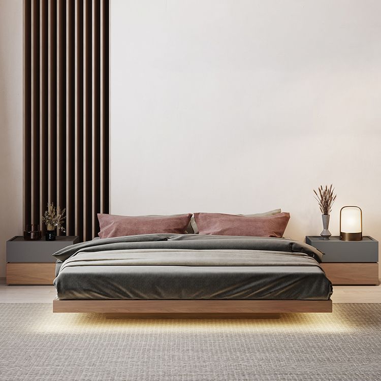 Espresso-Plattform Bettrahmen Massivholzplattform Bett Mitte des Jahrhunderts modern