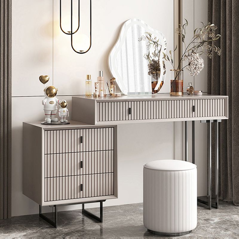 Modern Stone White Vanity Desk 5-Drower Tavolo da toeletta da vanità