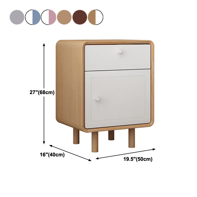 Modern massief houten bed nachtkastje