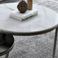 Contemporary Coffee Table Set Slate Round 2-Piece Coffee Cocktail Table