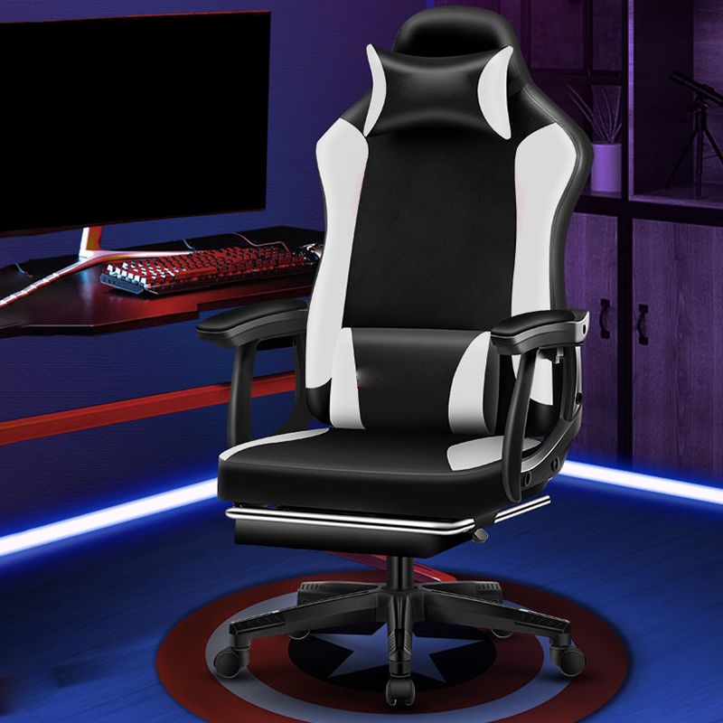 Sedia per computer armi regolabile moderna con ruote sedia da scrivania in leatine in finto.