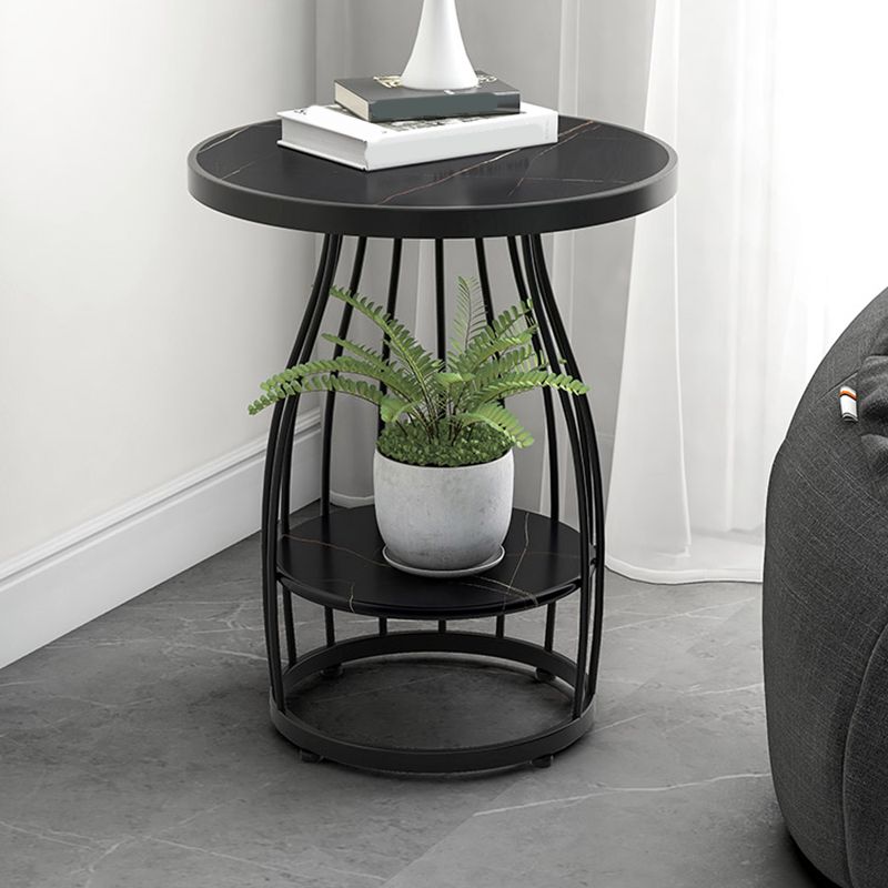 Table d'appoint à cadre moderne table de canapé rond avec rangement