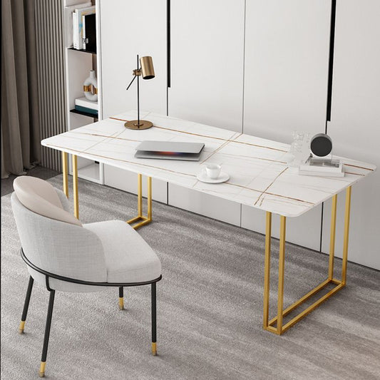 Glam Stone gebogen kantoorbureau 29.53 "Tall Sled Base Writing Desk