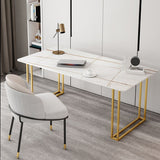 Glam Stone gebogen kantoorbureau 29.53 "Tall Sled Base Writing Desk