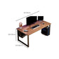 Holz Office Desk Antique Finish Moderner Computerschreibtisch mit Metallbeinen