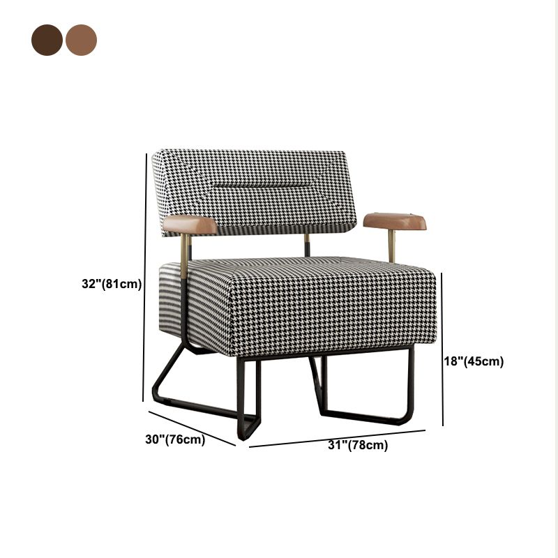 Zeitgenössische Stoffarme mit schwarzen Beinen Akzent -Sessel enthalten