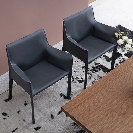 Contemporary Faux Leather Dining Chair Upholstered Dining Arm Chair Clearhalo 'Dining Chairs' 'Dining Tables & Seating' 'dining_chair' 'furn' 'furn_dining_chair' 'Furniture' 'Kitchen & Dining Furniture' 1200x1200_90a32b02-73b4-4cf0-aa19-9f30c3555bac