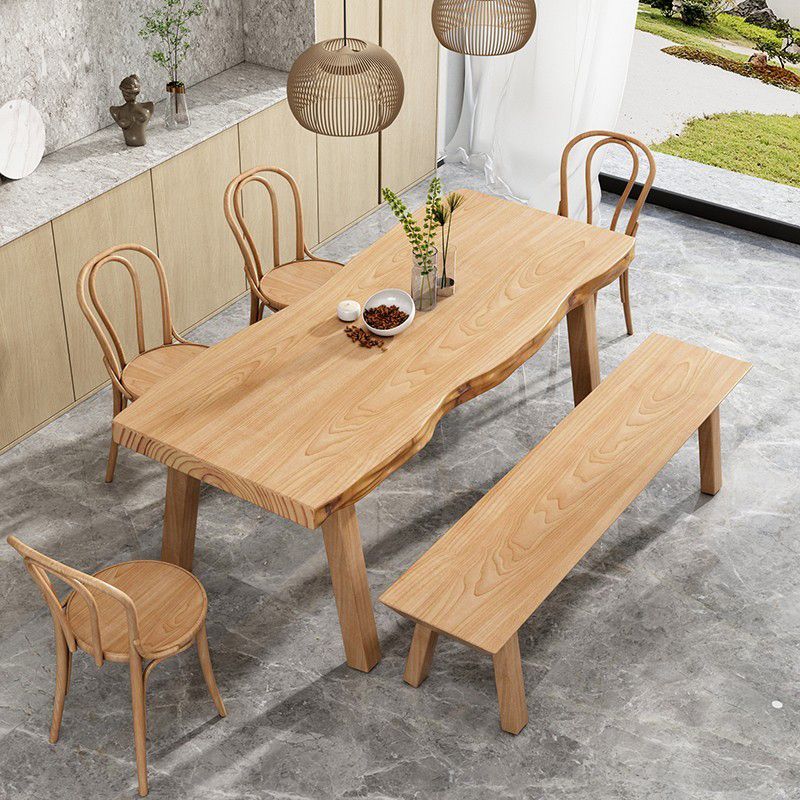 Modern 1/2/5/6/7 Pieces Dining Set Solid Wood Legs Dining Furniture Items in Natural Clearhalo 'Dining Room Sets' 'Dining Tables & Seating' 'dining_room_set' 'furn' 'furn_dining_room_set' 'Furniture' 'Kitchen & Dining Furniture' 1200x1200_90a38432-ca79-4c8a-be32-c5d658b19241