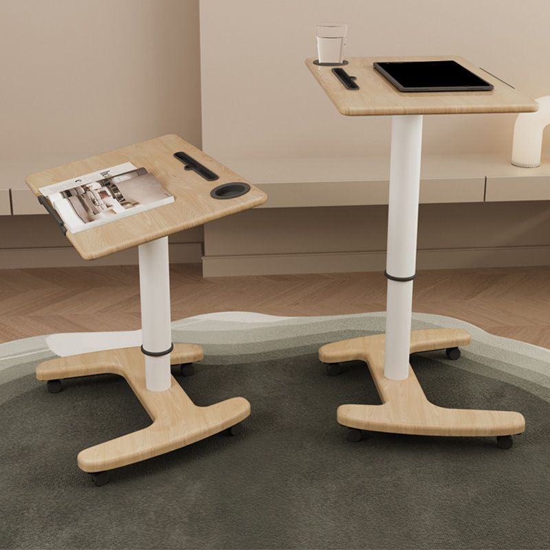 Contemporary Writing Desk Home or Office with Caster Wheels Desk with Metal Legs Clearhalo 'furn' 'furn_office_desk' 'Furniture' 'Office Desks' 'Office Furniture' 'office_desk' 1200x1200_90a56ebd-528f-41fc-8d4b-3409decdac59