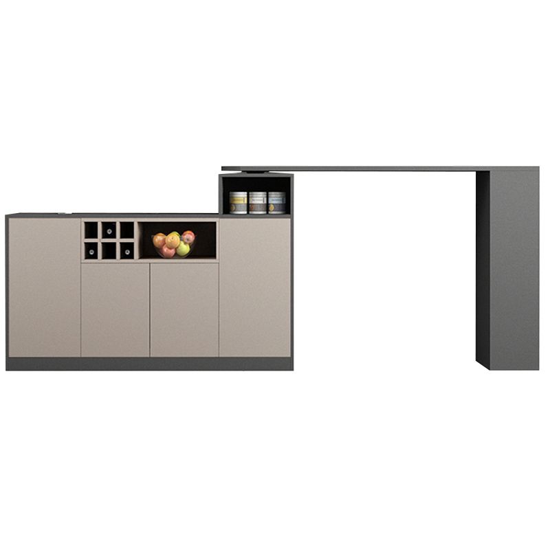 Contemporary Style Bar Table Wood Revolving Bar Wine Table with Storage Clearhalo 'Bar Furniture' 'Bar Tables' 'bar_tables' 'furn' 'furn_bar_tables' 'Furniture' 'Kitchen & Dining Furniture' 1200x1200_90a74921-b8aa-434b-b37c-039f969b5cea