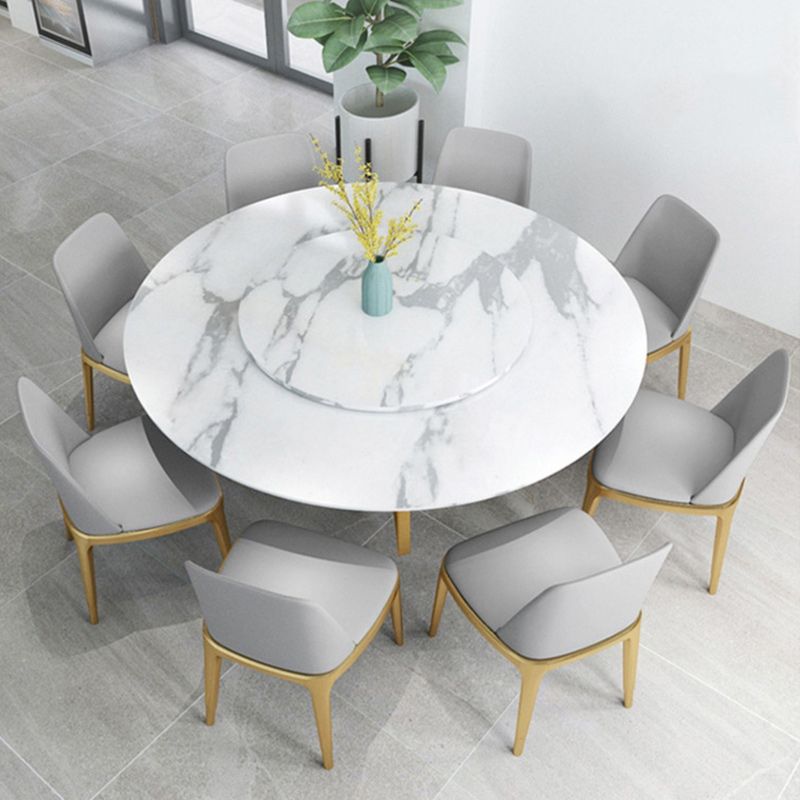 Glam Style Stone Round Dining Table with Gold Base for Living Room Clearhalo 'Dining Tables & Seating' 'Dining Tables' 'dining_table' 'furn' 'furn_dining_table' 'Furniture' 'Kitchen & Dining Furniture' 1200x1200_90aae92c-3f7c-4f4e-8f98-dfe94fa55b45