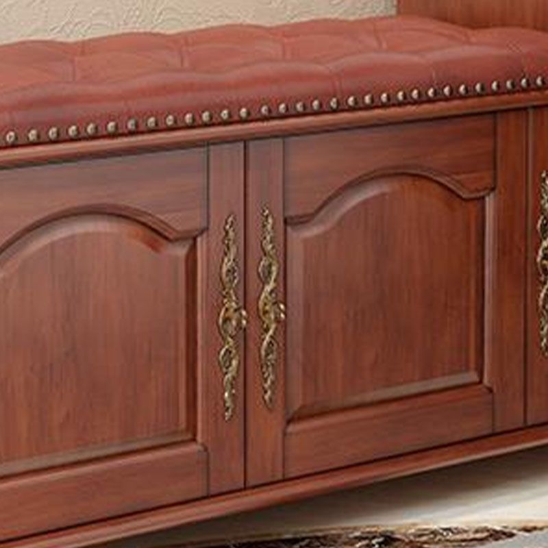 Rubberwood Seating Bench Cushioned 14" W Rectangle Shoe Storage Entryway Bench Clearhalo 'Benches' 'Chairs & Seating' 'furn' 'furn_benches' 'Furniture' 'Living Room Furniture' 1200x1200_90ab4230-4046-47e9-9f56-d377e26033bb