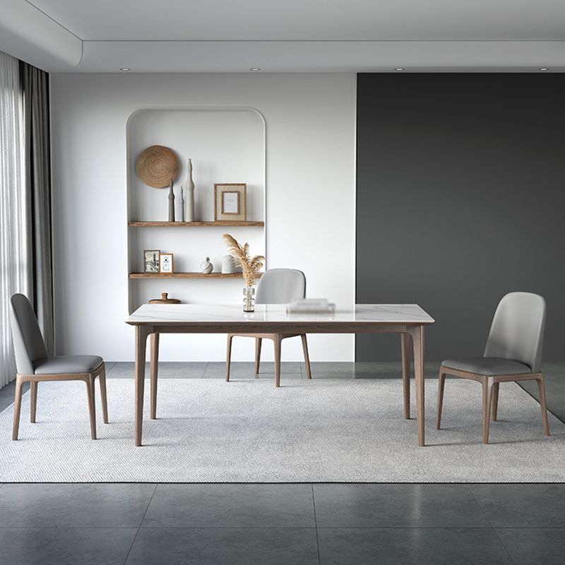 Minimalist White Sintered Stone Dining Set Standard Rectangle Shape Dining Set with 4 Legs Table Clearhalo 'Dining Room Sets' 'Dining Tables & Seating' 'dining_room_set' 'Furniture' 'furniture_dining_room_set' 'Kitchen & Dining Furniture' 'kitchen&dining_furn' 'kitchen' 1200x1200_90ab5a5f-4721-4e94-9b8f-567b20a66b09