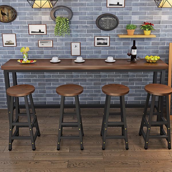 Modern Solid Wood Bar Dining Table Rectangle Bar Table in Brown Clearhalo 'Bar Furniture' 'Bar Tables' 'bar_tables' 'furn' 'furn_bar_tables' 'Furniture' 'Kitchen & Dining Furniture' 1200x1200_90abdb50-f7f4-4f38-9a0c-2afc75bc5c3e