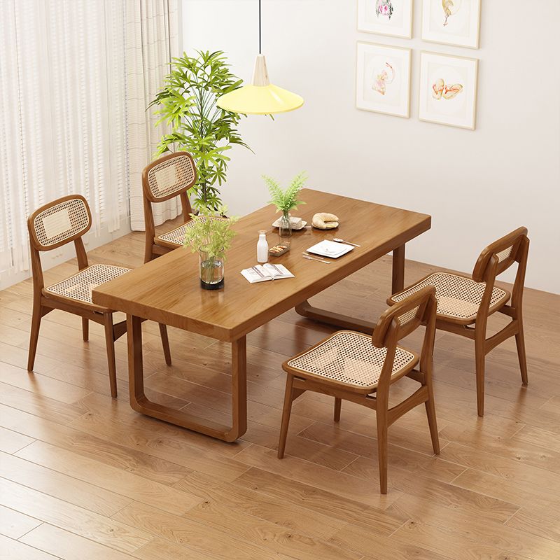 Moderne eetgelegenheid 1/5/7 PCS Massief houten eettafel en stoelen in bruin