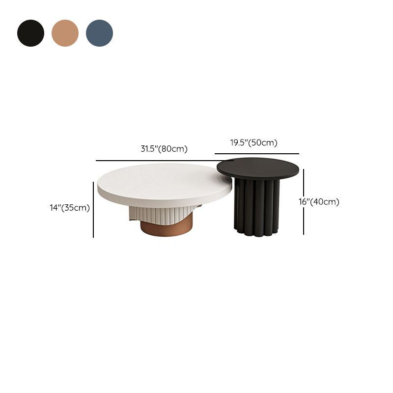 Pedestal Round Coffee Table Set Modern Minimalist Cocktail Table Clearhalo 'Coffee & Accent Tables' 'Coffee Tables' 'coffee_tables' 'furn' 'furn_coffee_tables' 'Furniture' 'Living Room Furniture' 1200x1200_90acef36-553d-438c-90c6-9af7cd78f250