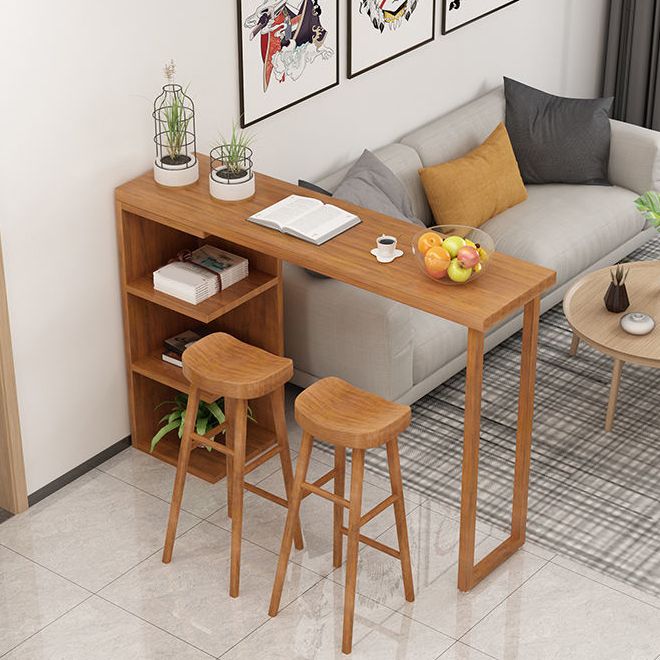 Brown Bar Stool and Table Set 1/3 Pieces Solid Wood Pub Dining Set Clearhalo 'Bar Furniture' 'furn' 'furn_home_bar_bar_sets' 'Furniture' 'Home Bars & Bar Sets' 'home_bar_bar_sets' 'Kitchen & Dining Furniture' 1200x1200_90af3ce1-fa82-4cc2-9ec6-10c25cfcccc2