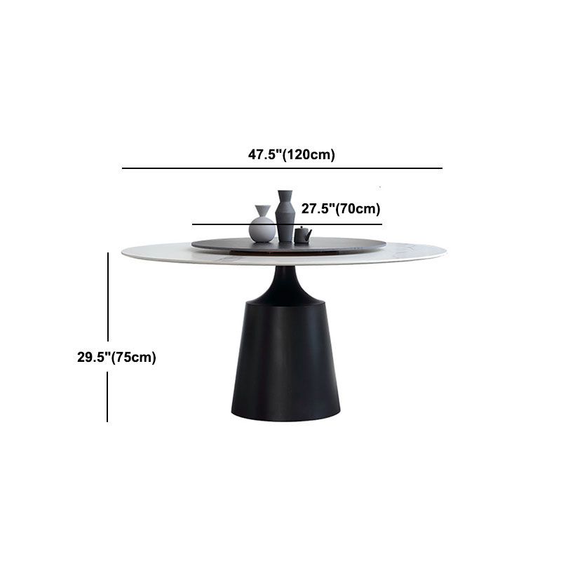 Modern Sintered Stone Dining Table Round Dining Room Table with Pedestal Base Clearhalo 'Dining Tables & Seating' 'Dining Tables' 'dining_table' 'furn' 'furn_dining_table' 'Furniture' 'furniture_dining_table' 'Kitchen & Dining Furniture' 'kitchen' 'kitchen_dining_table' 1200x1200_90af4ea2-3048-4768-90ff-30097c8a84a3