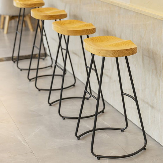 Solid Wood Dining Stools Contemporary Dining Stools with Footrest Clearhalo 'Bar Furniture' 'Bar Stools' 'bar_stools' 'furn' 'furn_bar_stools' 'Furniture' 'Kitchen & Dining Furniture' 1200x1200_90afa675-5afe-4f79-acb4-b3457223cc63