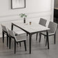 Modern White Dining Table with 4 Legs Rectangle Slate Dining Table Clearhalo 'Dining Tables & Seating' 'Dining Tables' 'dining_table' 'furn' 'furn_dining_table' 'Furniture' 'furniture_dining_table' 'Kitchen & Dining Furniture' 'kitchen' 'kitchen_dining_table' 1200x1200_90afd5b6-d4c0-4f1d-b2b6-48fc238eee17