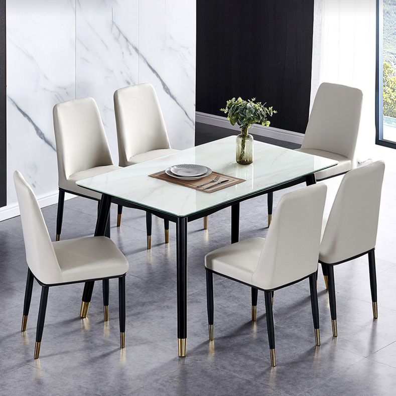 Contemporary Home Side Chair Parsons Back Metal Dining Room Chair with Sponge Cushion Clearhalo ' kitchen&dining_furn' 'Dining Chairs' 'Dining Tables & Seating' 'dining_chair' 'Furniture' 'furniture_dining_chair' 'Kitchen & Dining Furniture' 'kitchen' 1200x1200_90afd8c7-d36c-48af-b433-7dc9316ef761
