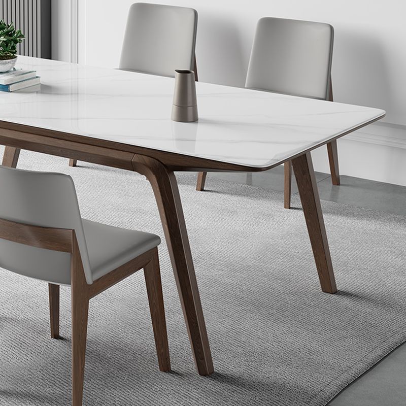 Medieval Modern Sintered Stone Table Rectangle Table with Wooden 4 Legs Clearhalo 'Dining Tables & Seating' 'Dining Tables' 'dining_table' 'furn' 'furn_dining_table' 'Furniture' 'Kitchen & Dining Furniture' 1200x1200_90afe383-52f2-4d3b-931c-c82c07611bae