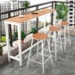 Outdoor 1/2/4/5 Pieces Counter Set Rectangle Industrial Metal Bar Pub Table Set