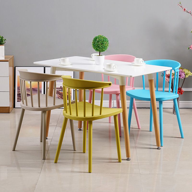 Modern Style Windsor Back Chair Dining Arm Chairs with Plastic Legs for Kitchen Clearhalo ' kitchen&dining_furn' 'Dining Chairs' 'Dining Tables & Seating' 'dining_chair' 'furn' 'furn_dining_chair' 'Furniture' 'furniture_dining_chair' 'Kitchen & Dining Furniture' 'kitchen' 1200x1200_90b0d505-63c4-4d8f-a4ee-7b9841960712