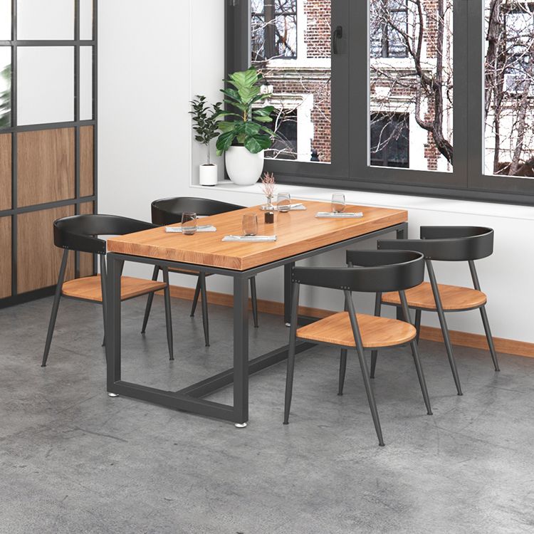 Ensemble de Table à manger rectangulaire, 1/5 pièces, Table et chaises en bois de Style industriel