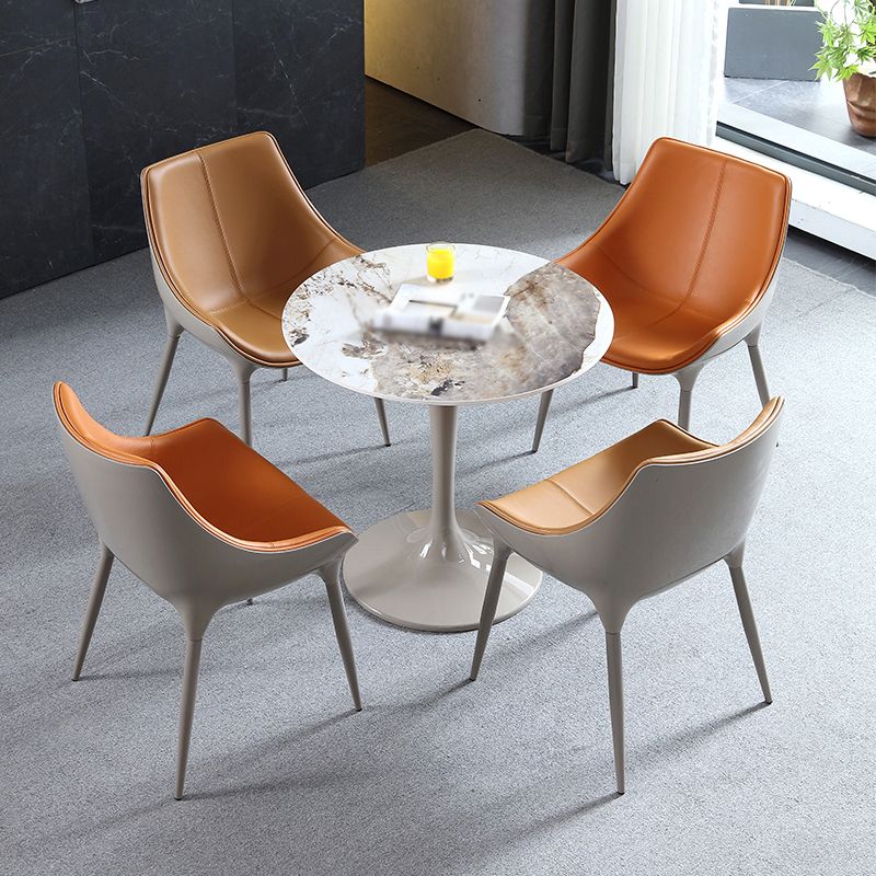 Minimalist Style Leather Dining Arm Chairs Solid Back Upholstered Chairs (Set of 2) Clearhalo ' kitchen&dining_furn' 'Dining Chairs' 'Dining Tables & Seating' 'dining_chair' 'furn' 'furn_dining_chair' 'Furniture' 'furniture_dining_chair' 'Kitchen & Dining Furniture' 'kitchen' 1200x1200_90b466d8-1f98-4322-859d-8e435a864722