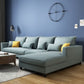 Blue Fabric Sectional with Pillows Modern Style L-shape Sectional Clearhalo 'furn' 'furn_sectionals' 'Furniture' 'Living Room Furniture' 'Sectionals' 1200x1200_90b7ea61-81fd-4386-8ac5-e2e2efdeef15