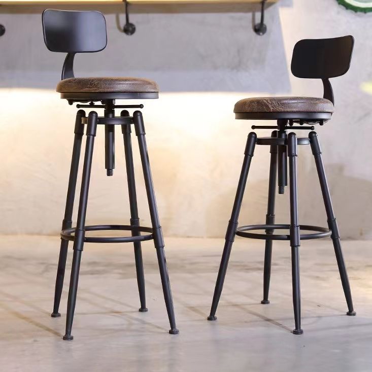 Modern Armless Rotatable Counter Stool Iron Cafe Bar Stool with Seat and Pedal Clearhalo 'Bar Furniture' 'Bar Stools' 'bar_stools' 'furn' 'furn_bar_stools' 'Furniture' 'Kitchen & Dining Furniture' 1200x1200_90b834f7-e1a3-40e5-afb2-27c0f3670568