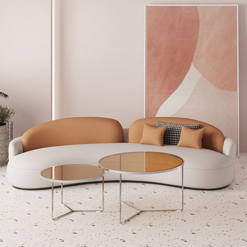 Stain Resistant Curved Loveseat Faux Leather No Distressing Tight Seat Sofa Clearhalo 'furn' 'furn_sofas' 'Furniture' 'Living Room Furniture' 'Sofa' 'sofas' 1200x1200_90b846db-6fe4-4cd9-ad07-f81f86fe0460