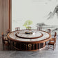 Round Tradition Dining Table for Home Stone Top Dinette Table with Rubberwood Base Clearhalo 'Dining Tables & Seating' 'Dining Tables' 'dining_table' 'furn' 'furn_dining_table' 'Furniture' 'Kitchen & Dining Furniture' 1200x1200_90b8487c-4927-494c-bcf2-2128a4b1d9f5