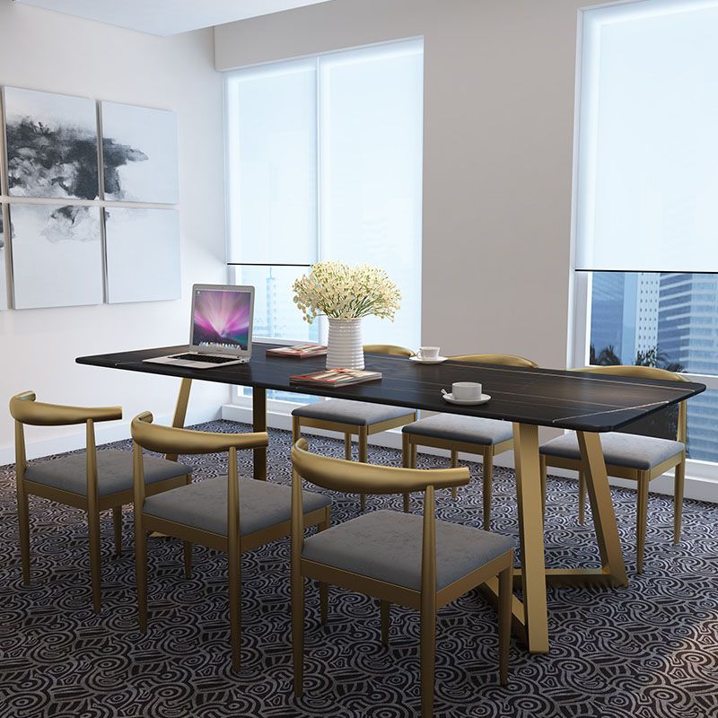 Modern Style Writing Desk Sintered Stone Rectangular Office Desk