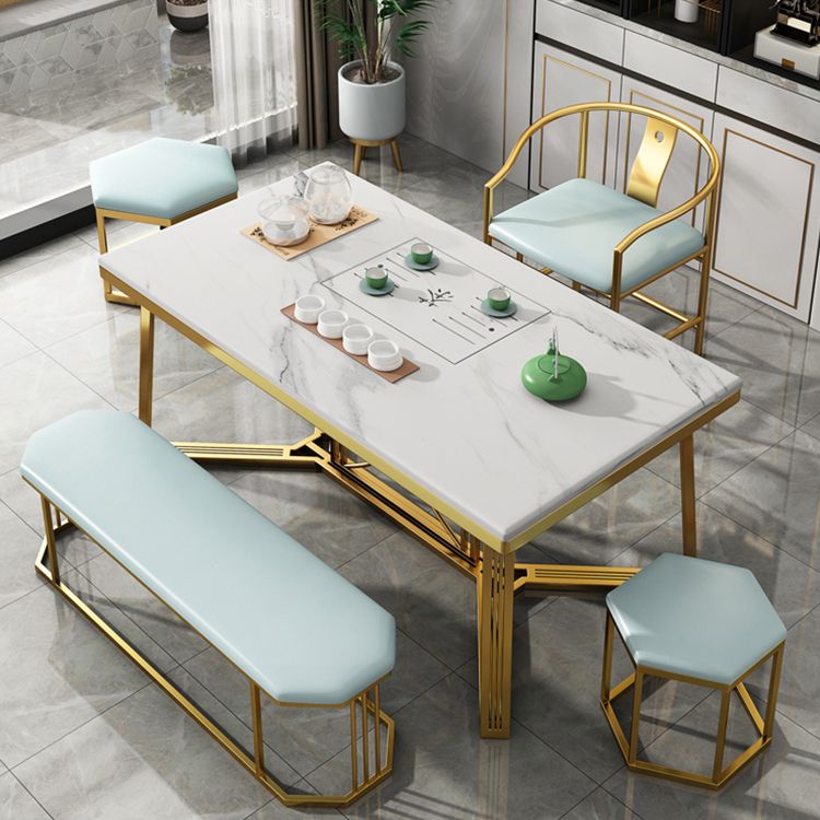Metal Traditional Luxury Rectangle Table Sintered Stone Top Table with Trestle Base Clearhalo ' dining_table' 'Dining Tables & Seating' 'Dining Tables' 'furn' 'furn_dining_table' 'Furniture' 'furniture_dining_table' 'Kitchen & Dining Furniture' 'kitchen&dining_furn' 'kitchen' 'kitchen_dining_table' 1200x1200_90bbca50-b345-40a0-aae5-dd86b4ffc30e