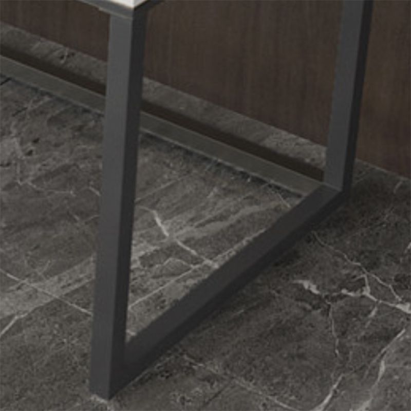 Bureau d'écriture en pierre moderne 29,53 "bureau de bureau rectangulaire de haut avec les jambes en fer