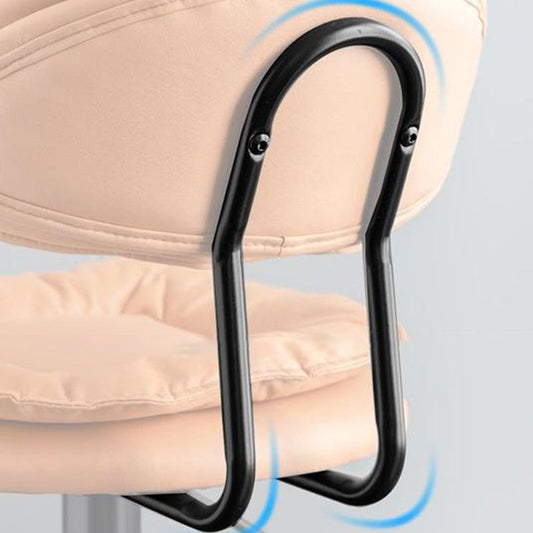 スカンジナビアの金属バースツール調整可能なローバックレザーバースツールマット仕上げ