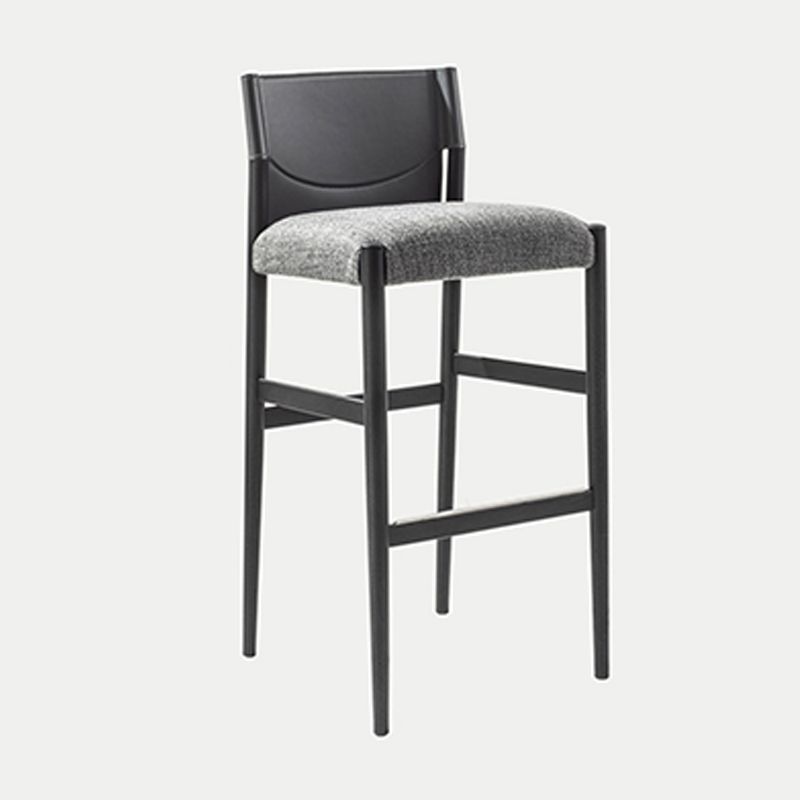 Taburete de bar contemporáneo sin brazos de 35,4 pulgadas con base de madera maciza