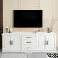 Scandinavisch witte tv-console woonkamer tv-meubel met lades en kasten
